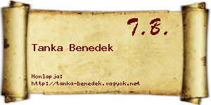 Tanka Benedek névjegykártya